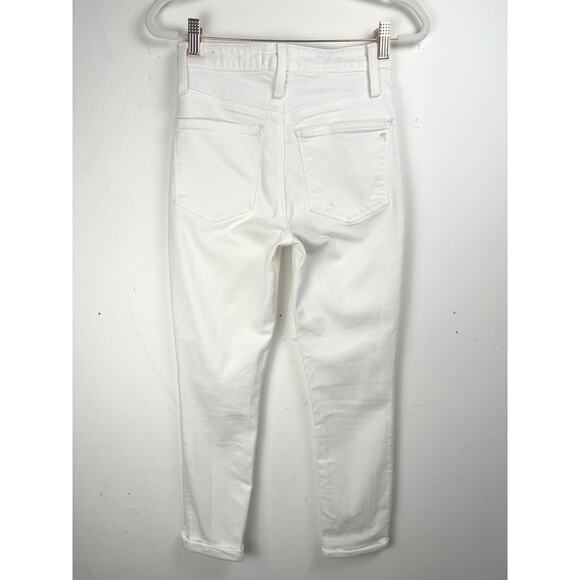 Madewell Women’s White Curvy High Rise Skinny Crop Button Fly Jeans Size 23 - Picture 5 of 11